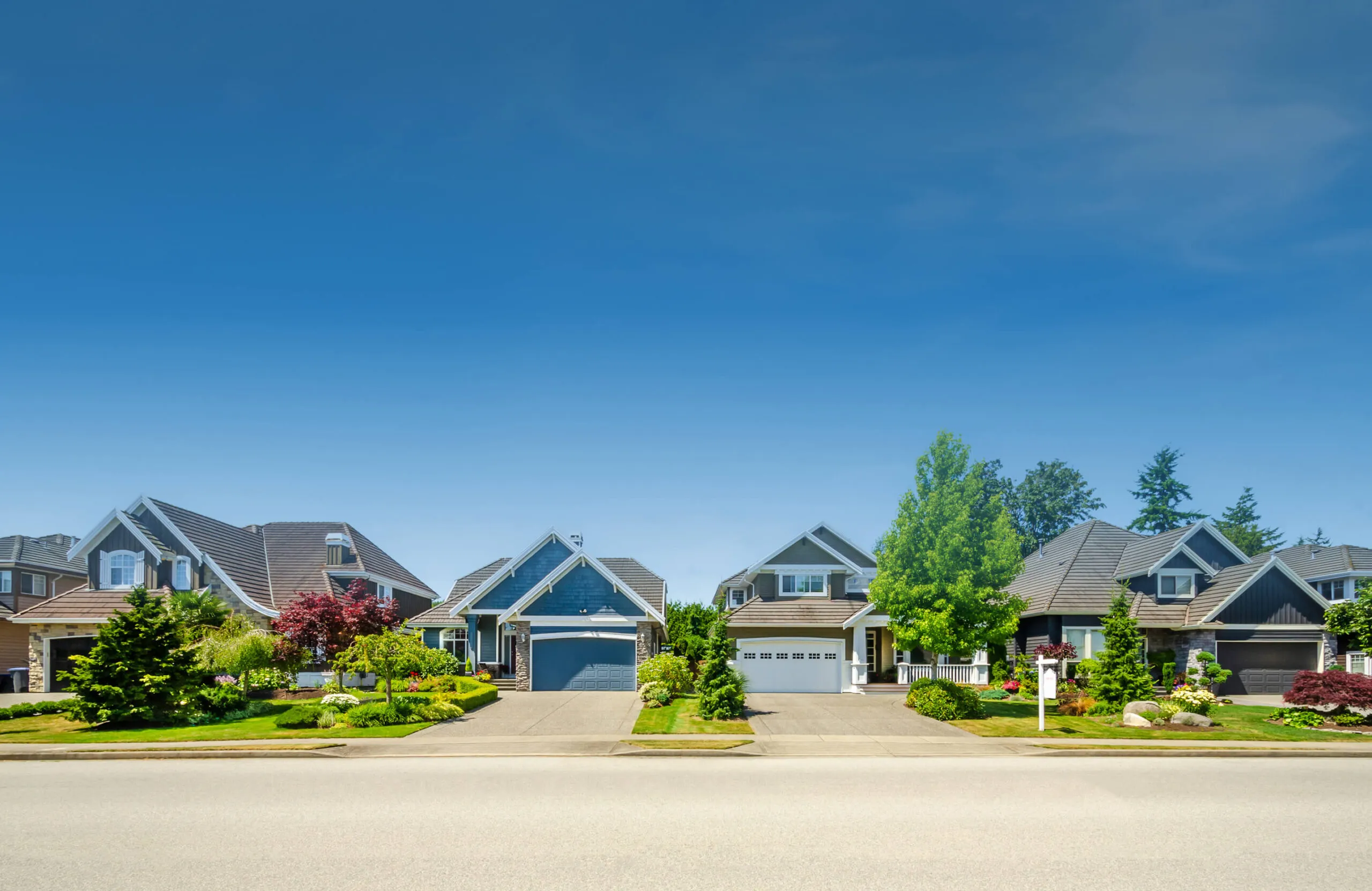 Beautiful roof on a sunny day with blue skies and green trees in the background